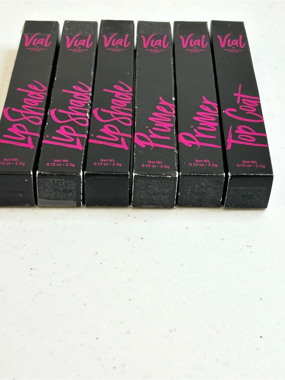 Perfectly Posh | Vial Lip Shade, Primer & Top Coat Set of 6
